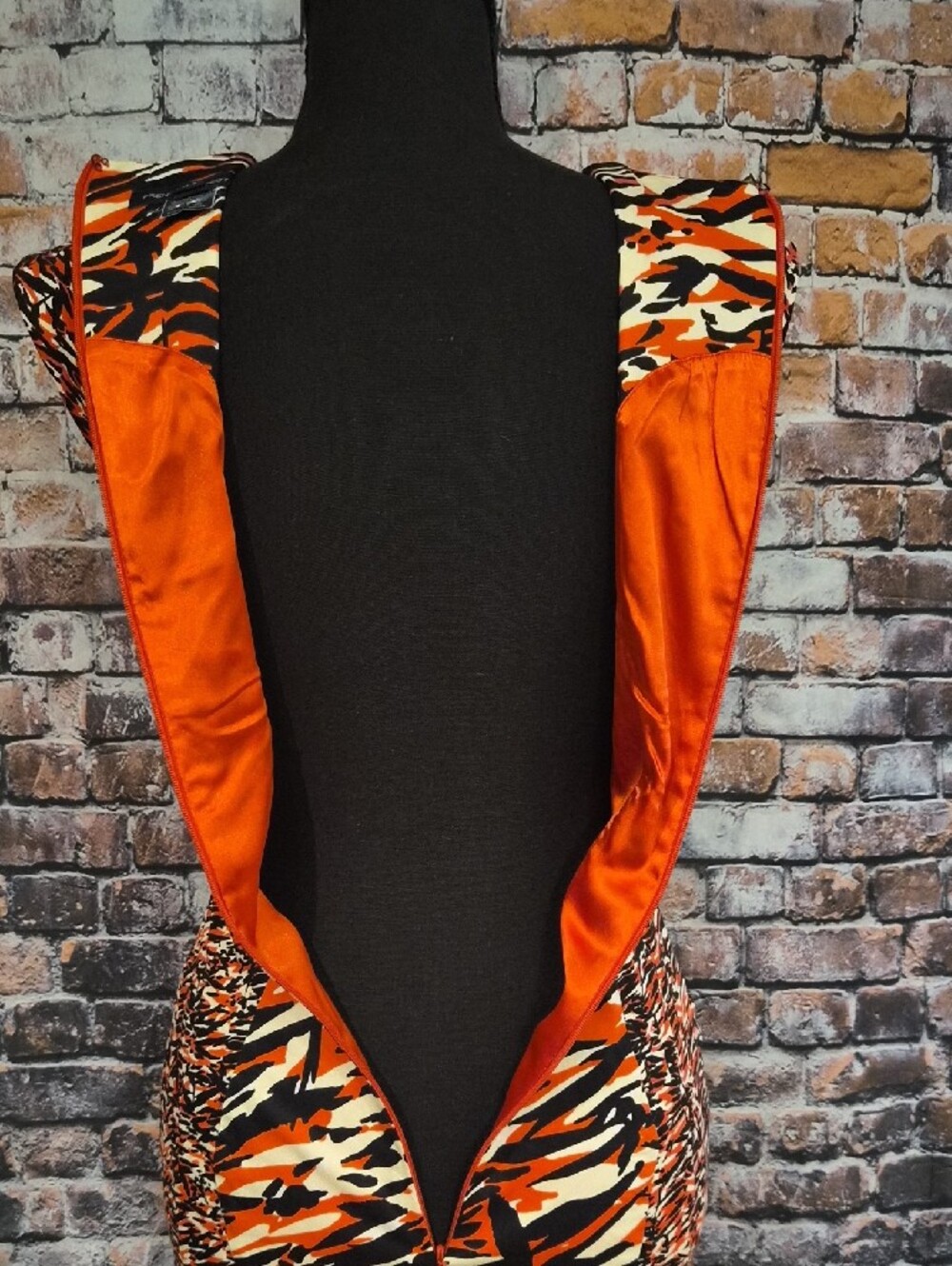 French Connection Red & Black Camo-Print Midi Dress - Picture 9 of 9